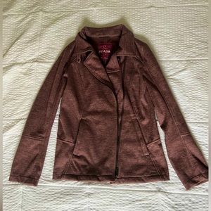Prana Burgundy Asymmetrical Zip Up with Pockets